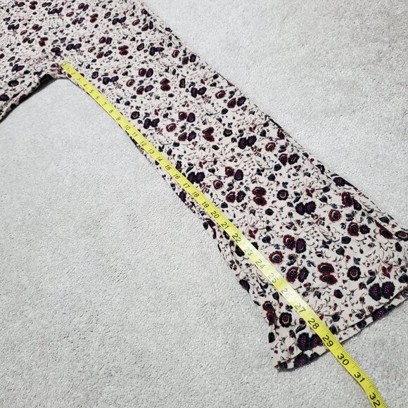 FREE PEOPLE Some Like It Hot Floral Jumpsuit Long Sleeve Deep V-Neck Women's 0 - Picture 15 of 16